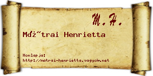 Mátrai Henrietta névjegykártya